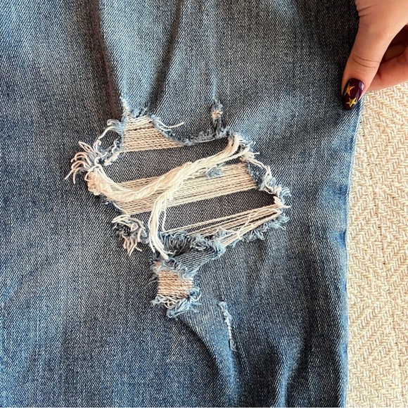 Old Navy High-Waisted OG Straight Loose Ripped Jeans Size 16 - Picture 7 of 12